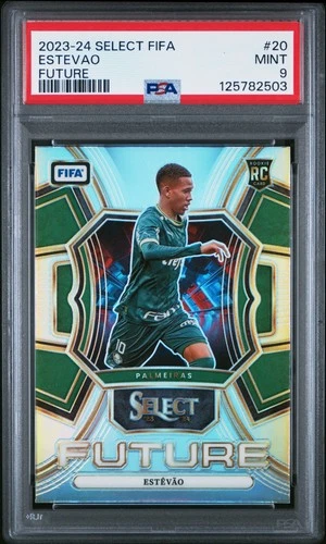 2023-24 PANINI SELECT FIFA SELECT FUTURE #20 ESTEVAO ROOKIE RC PSA 9
