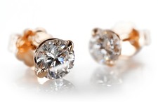 Solitär Ohrstecker 1,0 Karat RIVER VVS 750 Rosègold IGI Gutachten [BRORS 20284]
