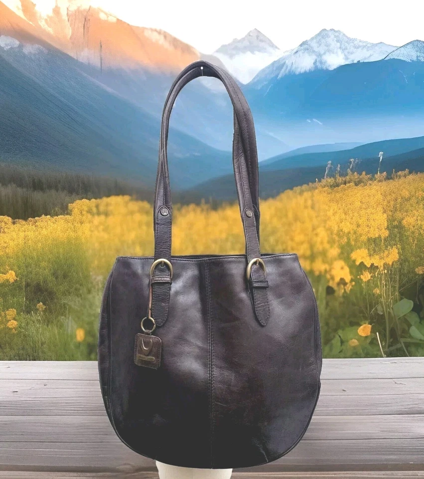 Hidesign Clara Large Brown Double Strap Leather Tote Purse Shoulder Bag LG - Image 4 of 4