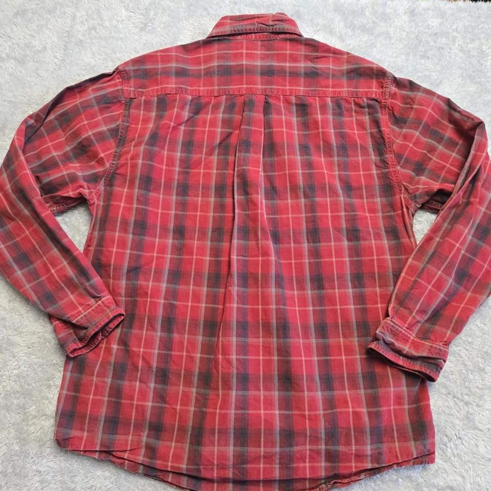 Carhartt Shirt Mens Medium Tall Long Sleeve Button Front Red Pockets Plaid - Image 2 of 4
