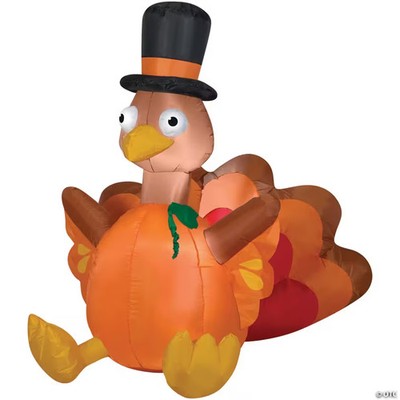6 Ft. Blow-Up Inflatable Turkey Pumpkin with Built-In LED Lights SS223100G