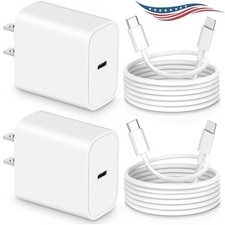 2 Pack Fast Wall Charger For iPhone 14 13 12 11 Pro Max Plus X XR XS 8 7 6 iPad