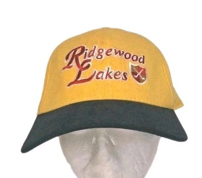 Ridgewood Lakes Golf Cap sz. Large Fitted Yellow & Black. Pre-Owned. 