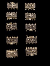 10 Vintage Multi Strand Silver Filigran Kwiatowe zapięcia - 5 pętli