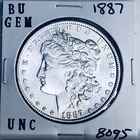 1887 BU GEM MORGAN SILVER DOLLAR UNC MS+++ U.S. MINT RARE COIN 8095