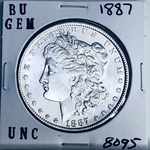 1887 BU GEM MORGAN SILVER DOLLAR UNC MS+++ U.S. MINT RARE COIN 8095