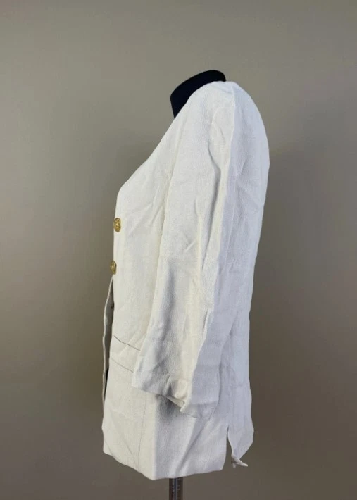 Chaqueta Blazer Sonia Rykiel Diseñador Mezcla Botones Dorados Doble Pecho Talla S Foto 4 de 4