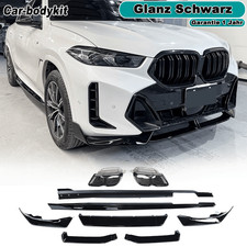 Glanz Schwarz Bodykit Frontlippe Heckdiffusor Seitenschweller für BMW X6 G06 23+