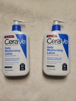 Lot of 2 CeraVe Daily Moisturizing Lotion 16 fl oz Normal to Dry Skin