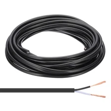 25Ft 18/2 PVC Covered Wire, 300V UL Listed Round Electronic Wire, Black