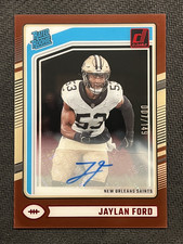 2024 Panini Clearly Donruss Jaylan Ford #92 Rated Rookie Red Auto /149 RC