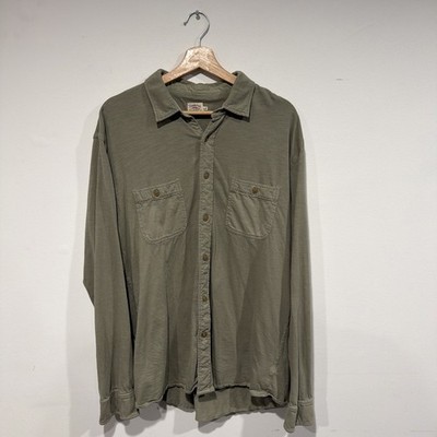 Faherty Men's XL Olive Green Garment-Dyed 100 % cotton L/S Knit Season