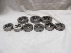 9 pc. Course Thread Die Set 1/4" to 1"