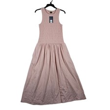 Universal Thread Midi Summer Dress Womens Medium Pink Smocked Bodice NEW