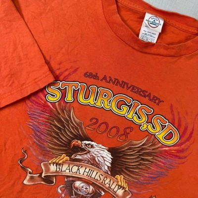 Delta Pro Weight Sturgis Shirt 2008 Black Hills Rally T Shirt Orange Men XL READ