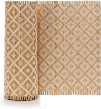 16" X9.8Ft Natural Rattan Cane Webbing, Woven Open Mesh Cane Net Roll for DIY Ca