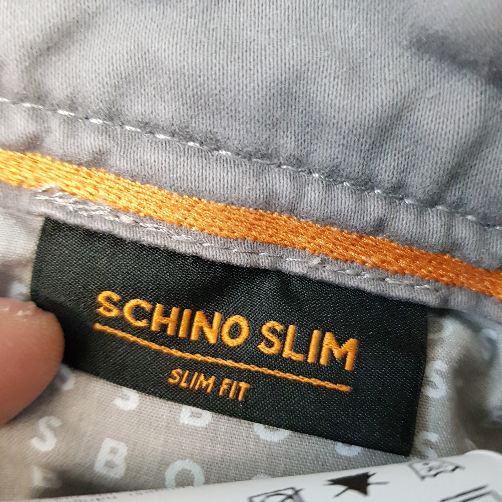 Hugo Boss Mens Chinos 32x30 Grey Schino Slim D Trousers Canvas Zip Fly W32 L30 thumbnail 5