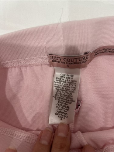 Girls' JUICY COUTURE Pink Velour Gold Logo Straight Leg Track Pants, Size 5 - Picture 4 of 6