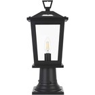 Pole Light Fixture Large Outdoor Clear Glass Black Porch Walkway Lantern 16.5"