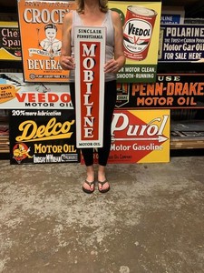 Sinclair Mobiline バナー　ビンテージ　firestone Sinclair Oil Sign | eBay