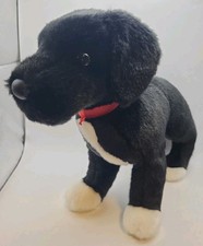 Douglas Plush Dog TWISTER BLACK LAB MIX Puppy White Feet Red Collar Stands 12