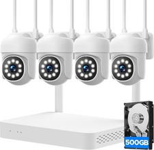360° Wireless WiFi Security Camera System 500GB 10CH NVR 2MP PTZ Two way Audio