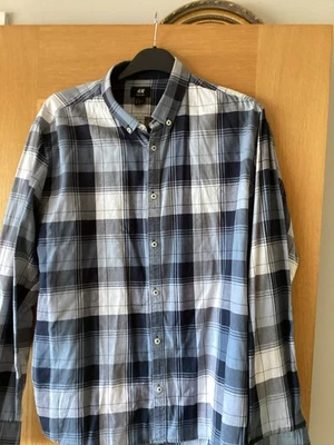 Mens Cotton Check Shirt Long Sleeves Size XL(50”chest) By H&M Excellent Con - Image 1 of 4