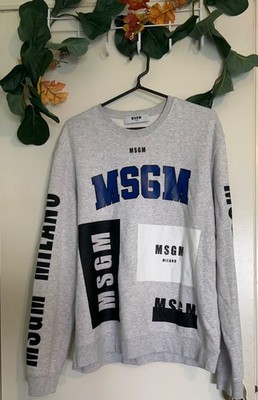 MSGM Milano Logo Sweatshirt Unisex Size M Pullover Crewneck Preppy Urban Hip Hop