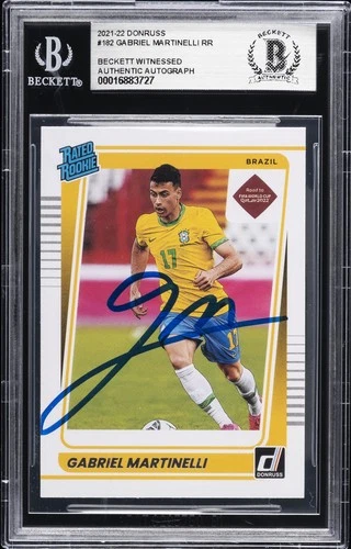 2021-22 DONRUSS BECKETT WITNESS AUTH AUTO GABRIEL MARTINELLI RR BGS AUTHENTIC