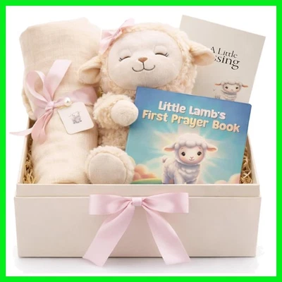 Highmark Collective Baptism Gift for Girl – Baptism Set with 10" Praying Lamb... - Image 1 of 4