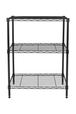 3-Tier Multipurpose Wire Shelving Rack, Black Color,750lbs Load Capacity, for A