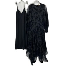 Tory Burch Black botanical print sheer dress dress 0 black