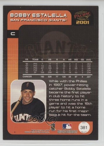 2001 Pacific Premiere Date 29/36 Bobby Estalella #381 0b0 - Picture 2 of 3