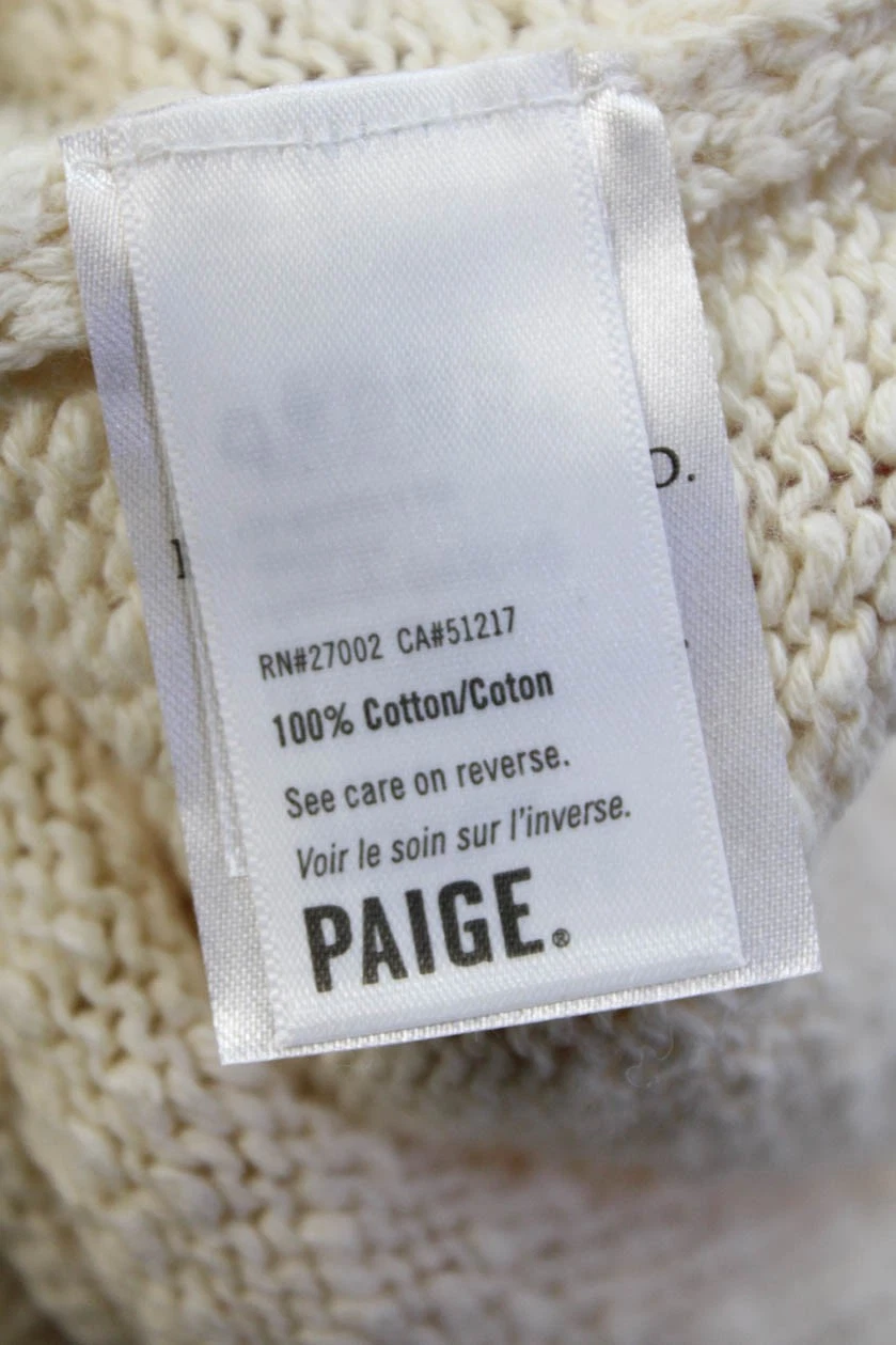 OFF WHITE Felpa donna Paige cotone coulisse manica lunga con cappuccio panna taglia XS