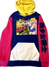 Sailor Moon ColorBlock Lunchbox Anime Kangaroo Pocket Hoodie Sz. MD.