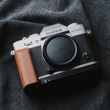 Wood L Bracket Quick Release Plate Hand Grip for Fujifilm X-T30 Fuji XT30 III