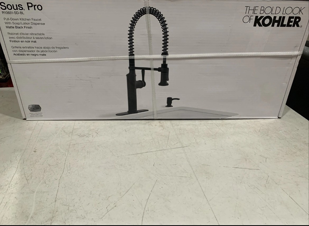 Kohler Sous Kitchen Faucet R10651-SD-BL Matte Black