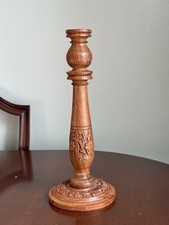 Vintage Indian Hand Carved Wooden Lamp Base.  No fittings  