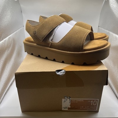 Koolaburra by UGG Tizz Sandal Womens Size 10 Chestnut Brown Suede Adjustable NEW