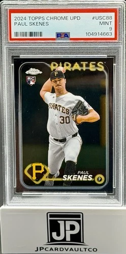 PSA 9 PAUL SKENES 2024 TOPPS CHROME UPDATE Pirates Rookie Card RC MINT USC88