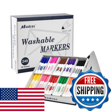 Madisi Washable Markers Broad Line Markers Assorted Colors Classroom Bulk Pack