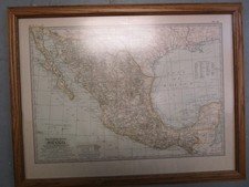 Mexican Map, 1897, from the Century Atlas, 17" x 13"