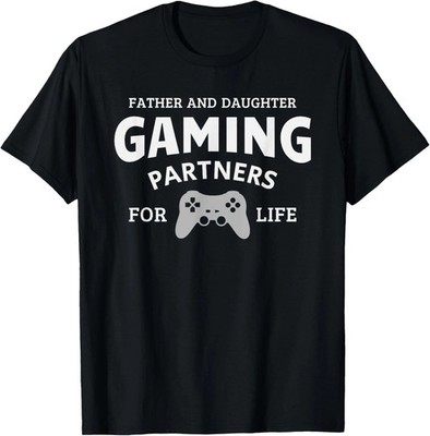 Father daughter gaming partners life family matching T-Shirt