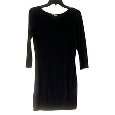 Forever 21 Black Bodycon mini Dress 3/4 Sleeve Scoop Neck
