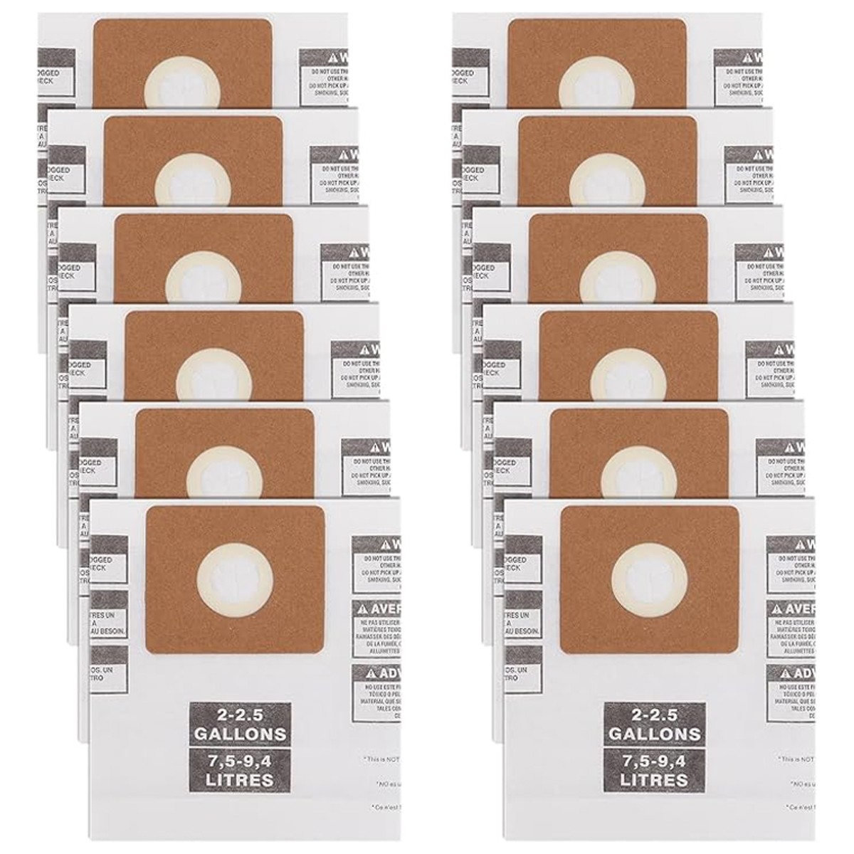 90668 Filter Bags Type B, Compatible with Shop Vac 2-2.5 Gallon Wet/Dry Vacuums