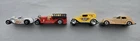 Vintage Hot Wheels Diecast Car Lot (4) 1973 Roadster, 1980 Fire Truck 1981 Caddy