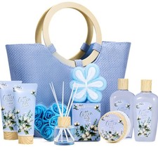 Green Canyon Spa Gifts for Women 10 Pcs Cotton Gift 10 Piece Set, Blue