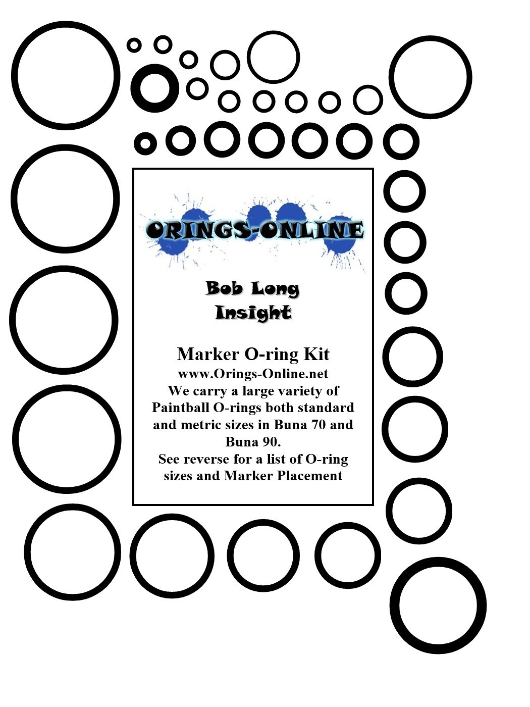 Bob Long Intimidator Gen3 O-Ring Rebuild Kit – 4 Full Marker Rebuilds, Buna N, Orings-Online