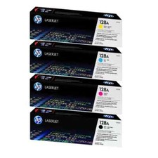 HP 128A Black/Cyan/Magenta/Yellow Standard Yield Toner Cartridge, Pack Of 4
