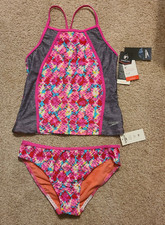 NWT Speedo Youth Girl  s Size XL 16 Two Piece Swimsuit Bathing Suit Tankini Swim